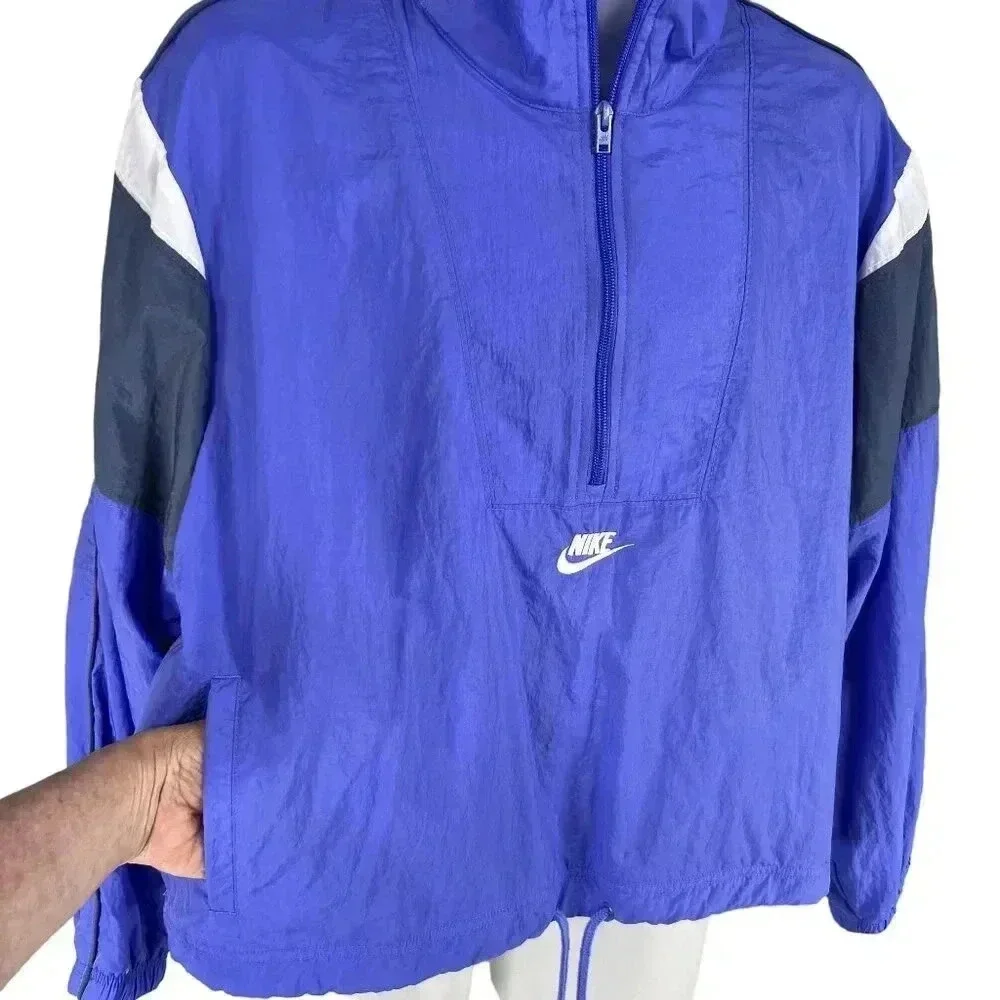 Nike Heritage Womens L Sportswear Woven Jacket 1/4 Zip Windbreaker Activewear - Picture 4 of 15